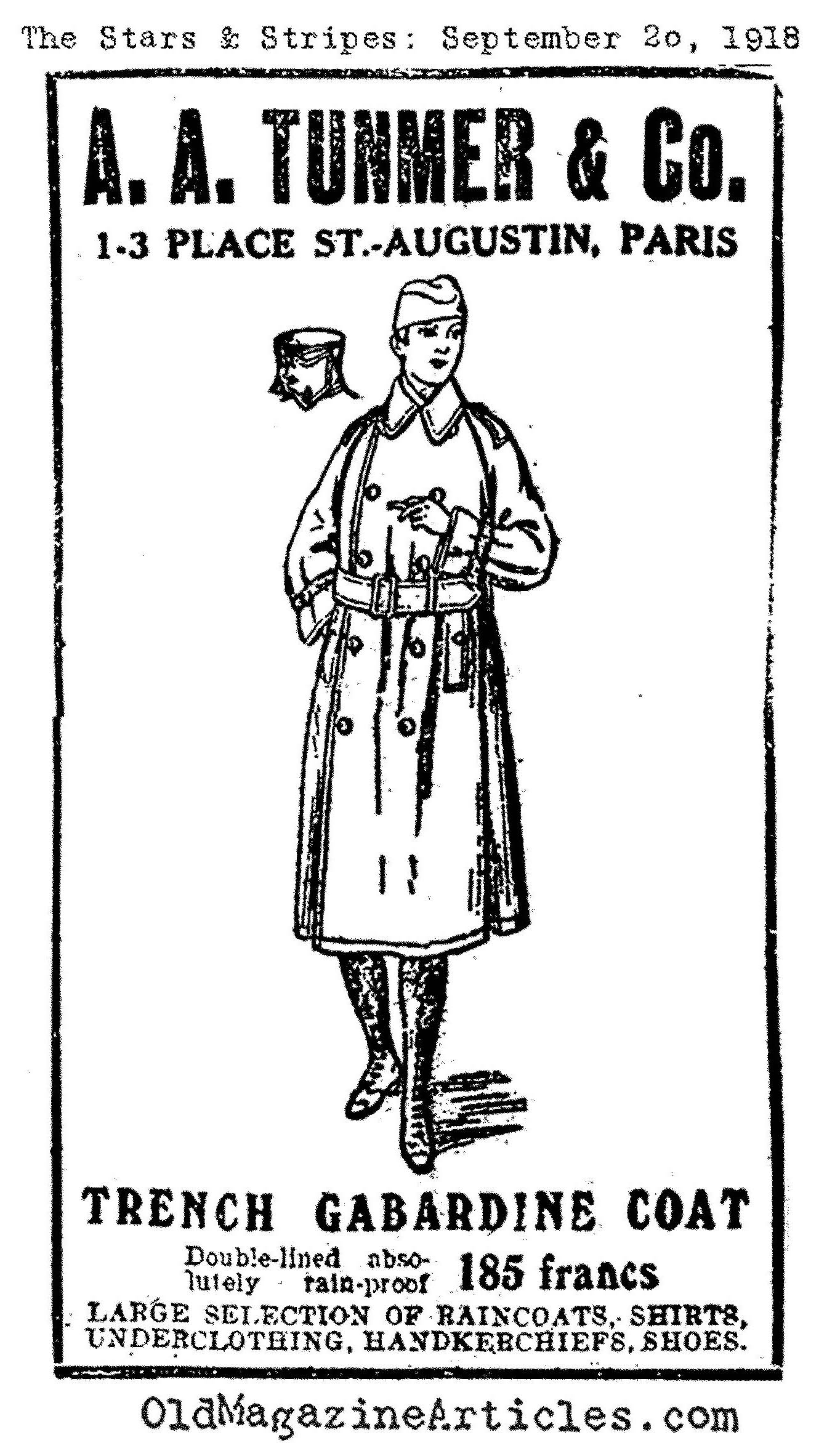 Trench Coat by Tunmer  (The Stars and Stripes, 1918)